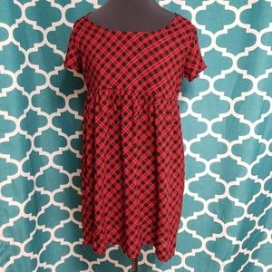 Mossimo Red/Black Plaid Dress